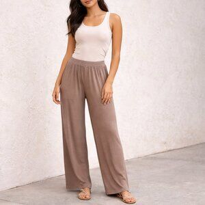 NEER Wide Leg Pull-On Lounge Pants XL Brown Neutral